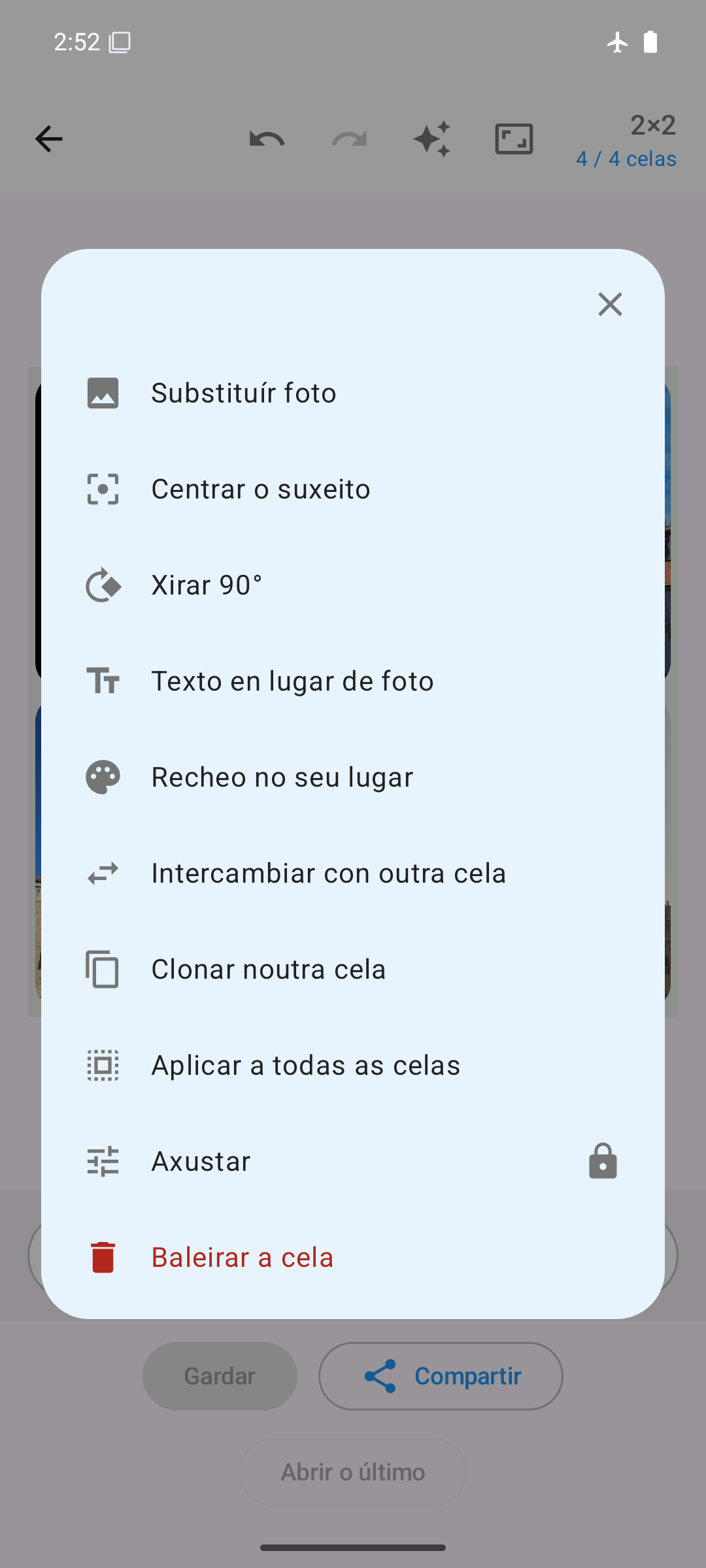 Opcións por cela: substituír, xirar, intercambiar, clonar, axustar