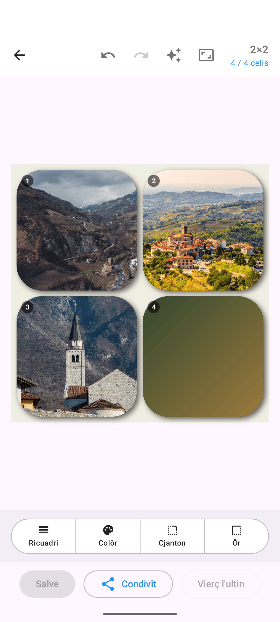 Colaç di fotos cuntun stîl di curnîs a linie dople